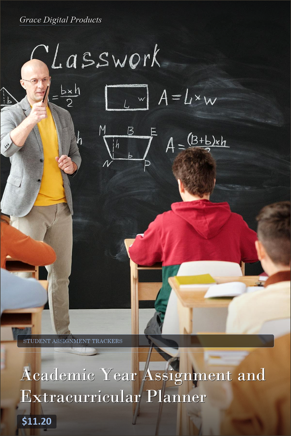 Academic Year Assignment and Extracurricular Planner — Grace Digital Products | Instant Digital Download