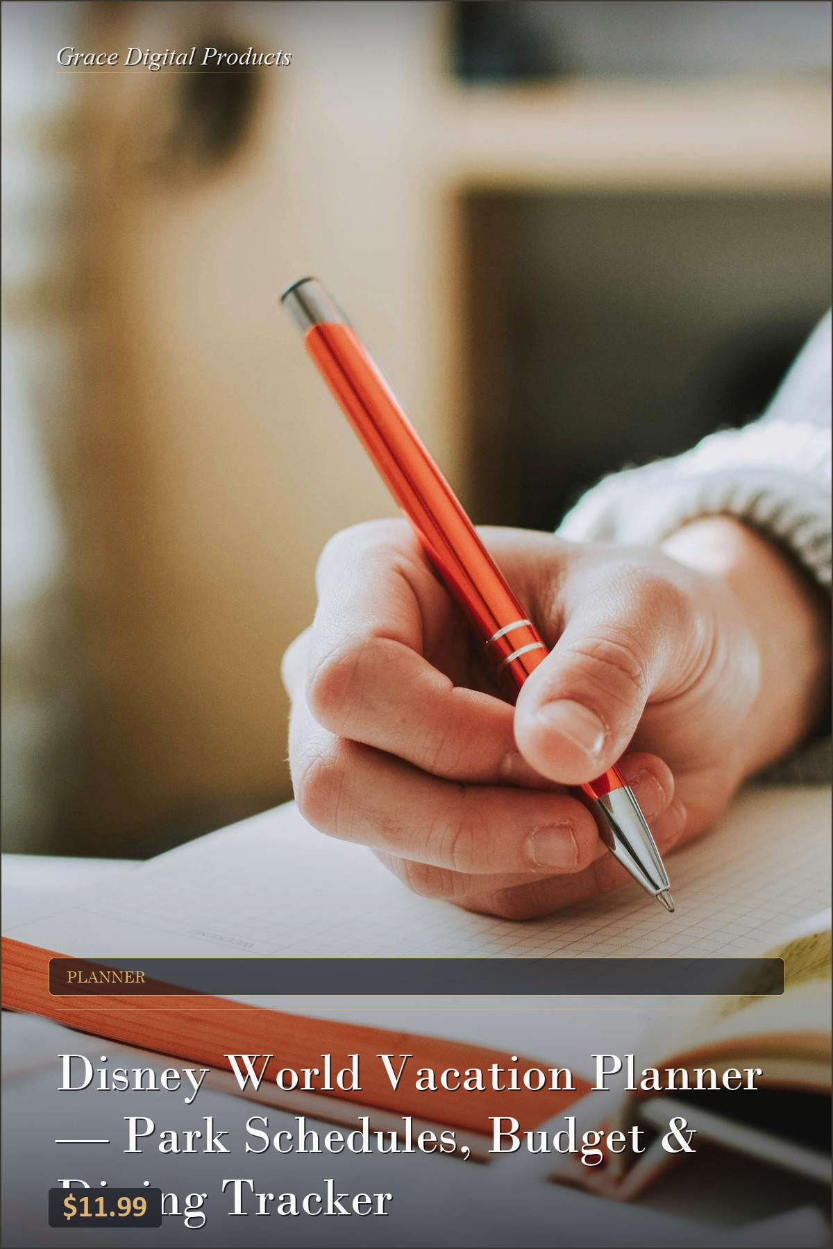 Disney World Vacation Planner — Park Schedules, Budget & Dining Tracker — Grace Digital Products | Instant Digital Download