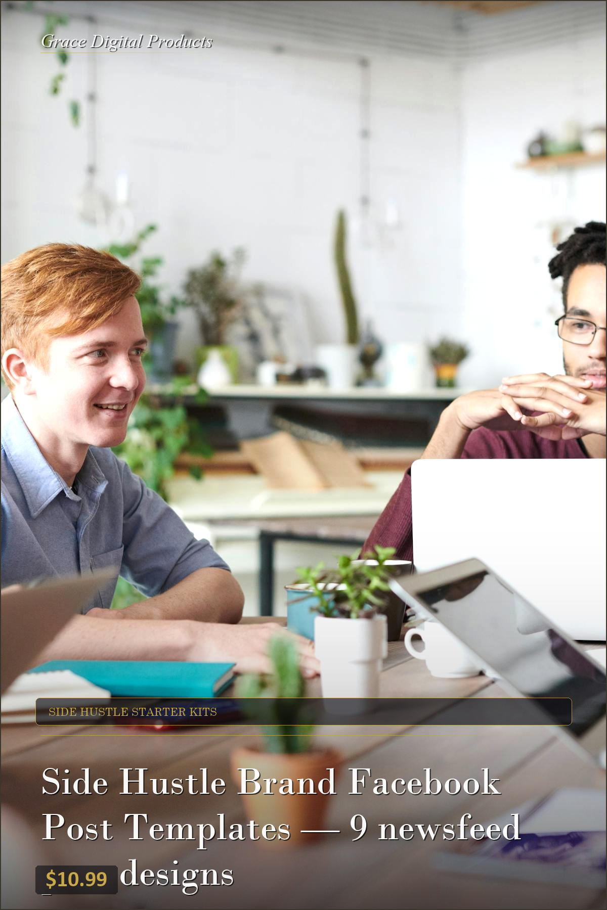 Side Hustle Brand Facebook Post Templates — 9 newsfeed post designs — Grace Digital Products | Instant Digital Download