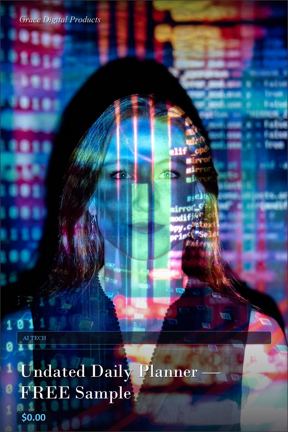 Undated Daily Planner — FREE Sample — Grace Digital Products | Instant Digital Download