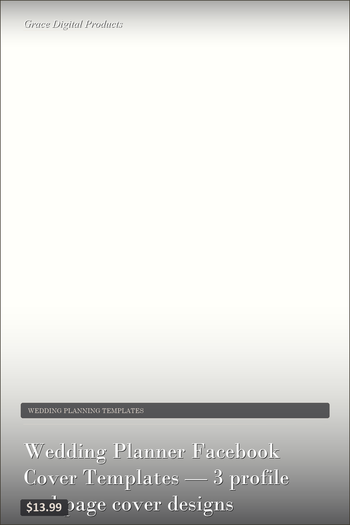 Wedding Planner Facebook Cover Templates — 3 profile and page cover designs — Grace Digital Products | Instant Digital Download